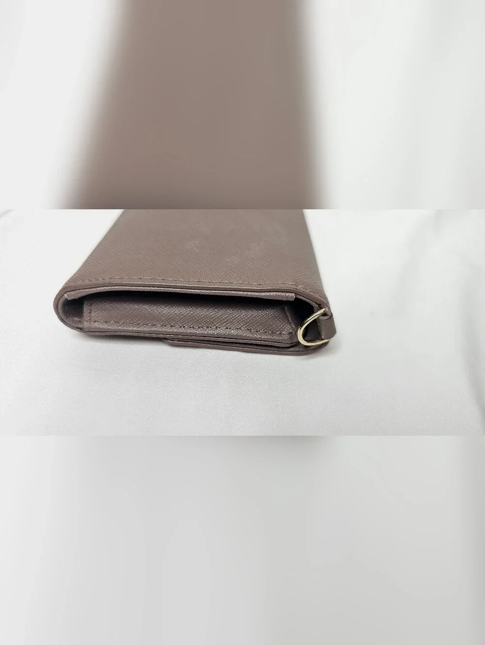Kate Spade New York Saffiano Leather Trifold Wallet Mauve Taupe NO STRAP